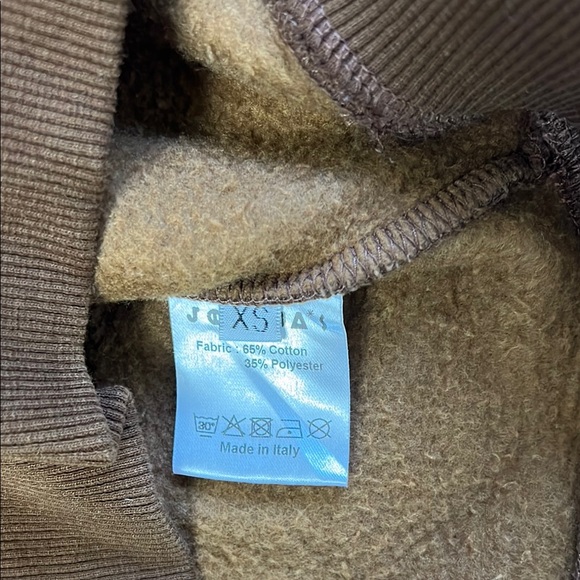 Joshua Sanders Brown Plaid Smiley Face Applique Hoodie Heavyweight Sweatshirt XS - Picture 8 of 13